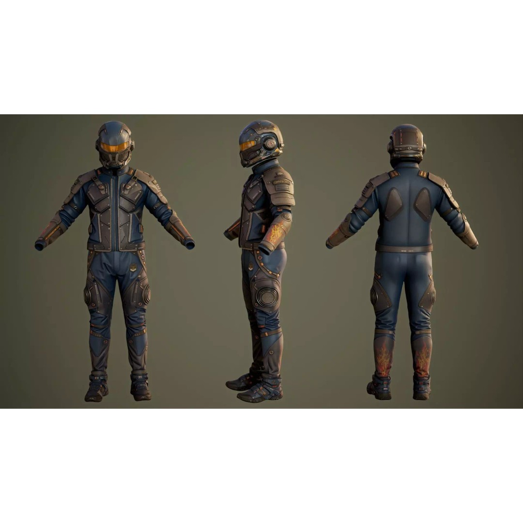 Sci-Fi Clothing 3D Model – Low-Poly Game Ready Outfit for MetaHumans - View 31