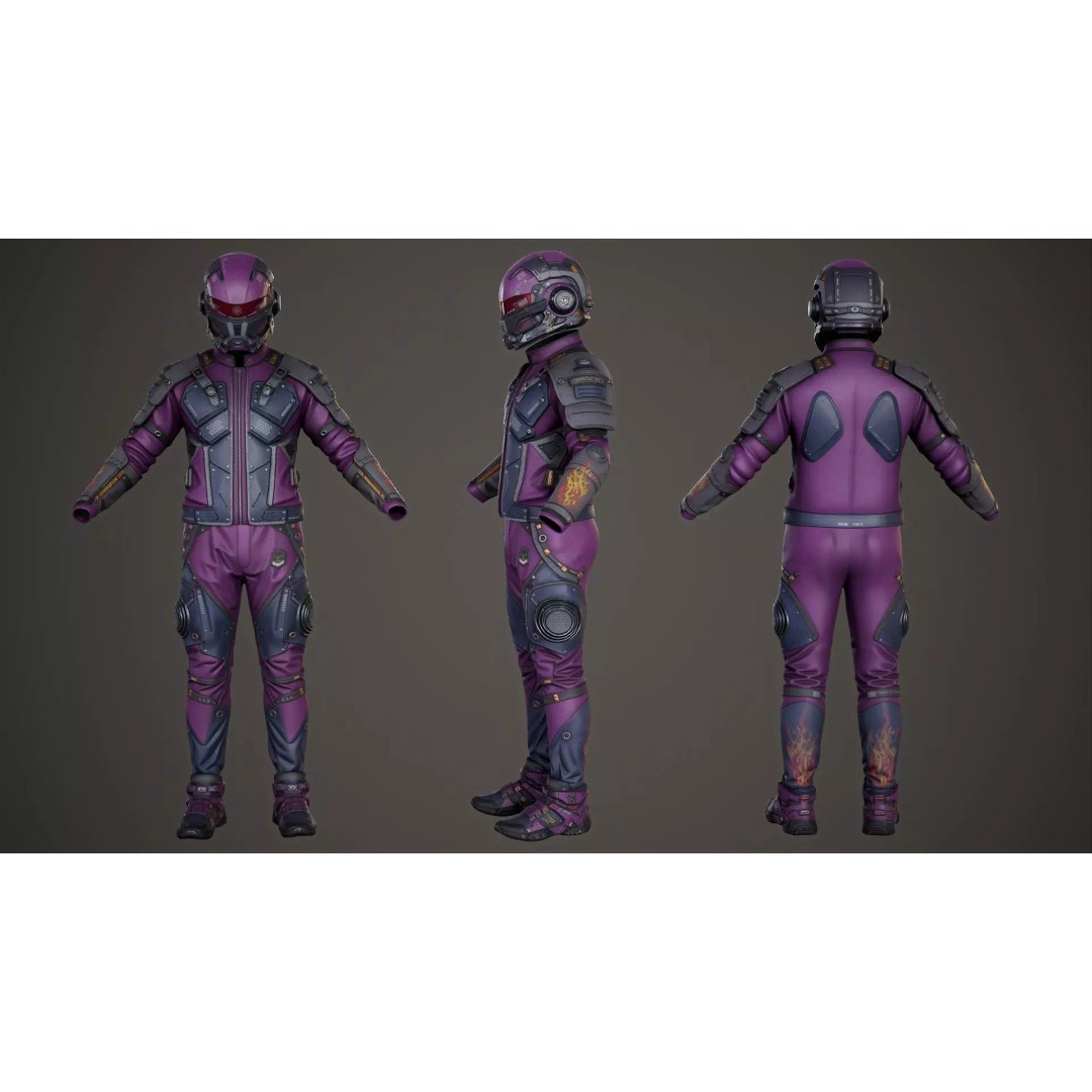 Sci-Fi Clothing 3D Model – Low-Poly Game Ready Outfit for MetaHumans - View 32