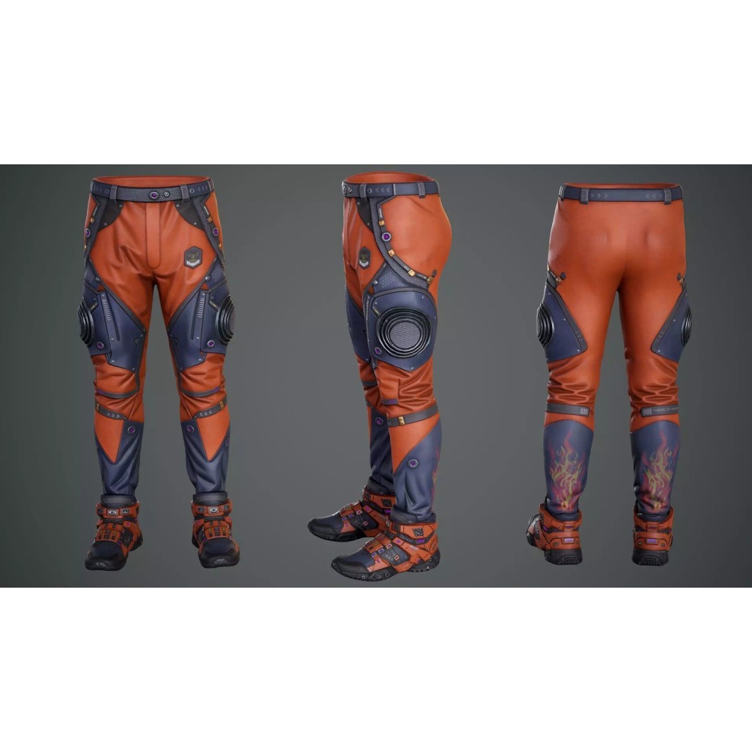 Sci-Fi Clothing 3D Model – Low-Poly Game Ready Outfit for MetaHumans - View 41