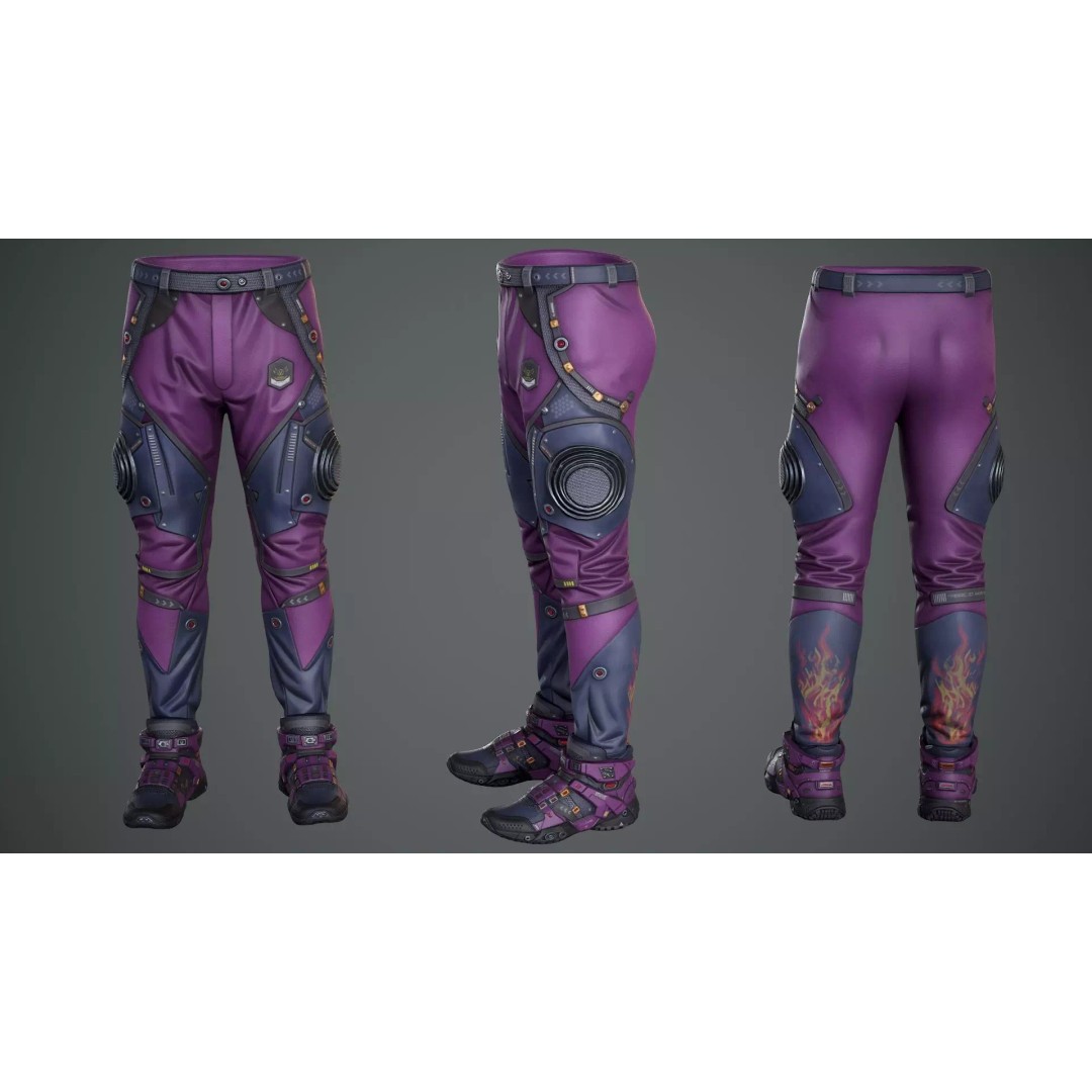 Sci-Fi Clothing 3D Model – Low-Poly Game Ready Outfit for MetaHumans - View 42