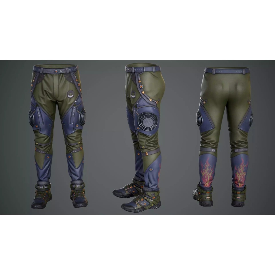 Sci-Fi Clothing 3D Model – Low-Poly Game Ready Outfit for MetaHumans - View 43