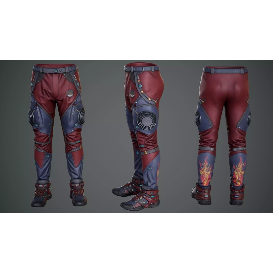 Sci-Fi Clothing 3D Model – Low-Poly Game Ready Outfit for MetaHumans - View 44