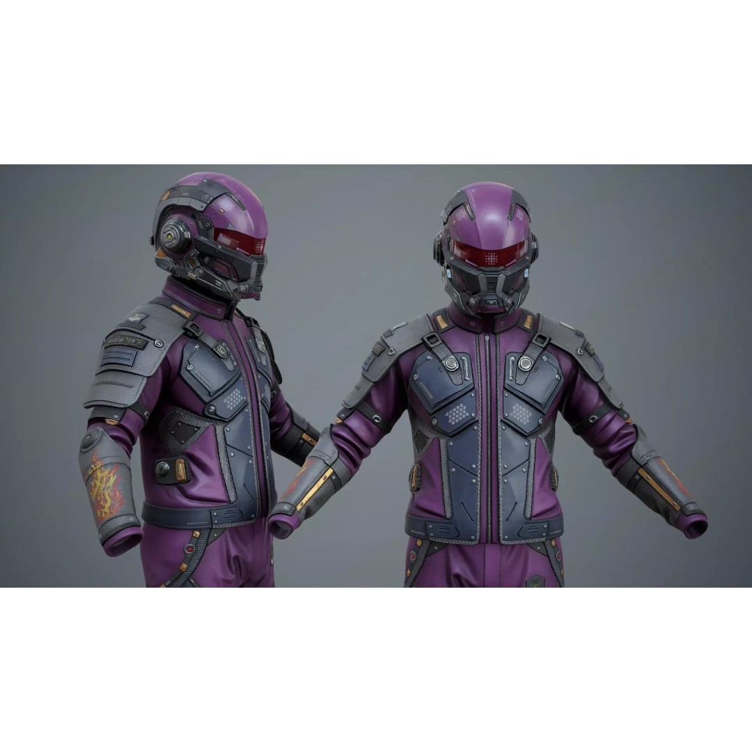Sci-Fi Clothing 3D Model – Low-Poly Game Ready Outfit for MetaHumans - View 5