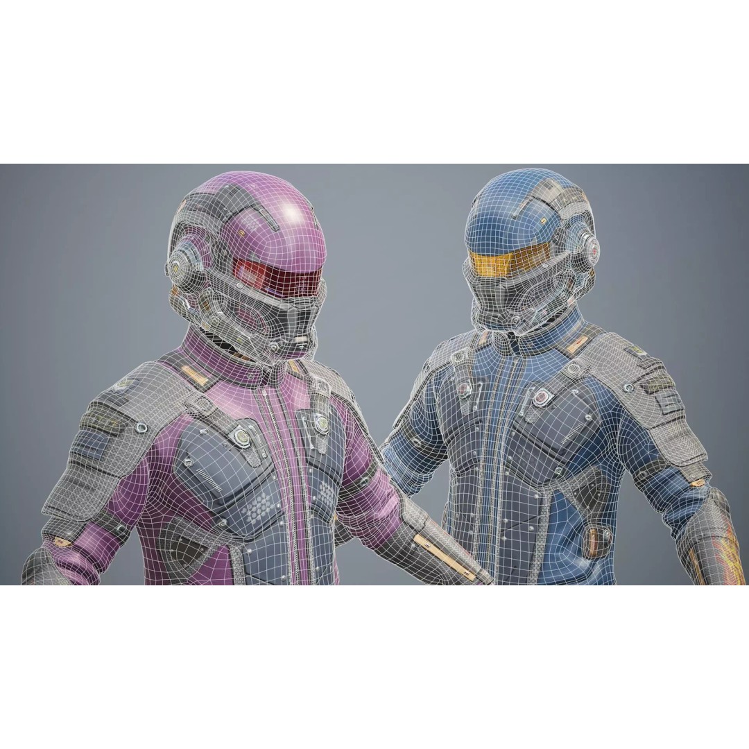 Sci-Fi Clothing 3D Model – Low-Poly Game Ready Outfit for MetaHumans - View 56