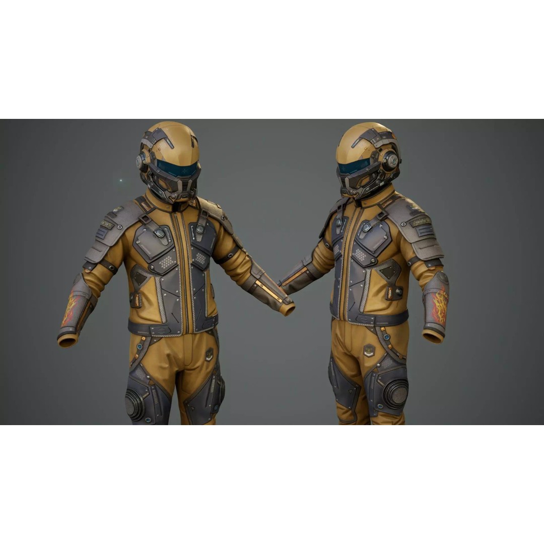 Sci-Fi Clothing 3D Model – Low-Poly Game Ready Outfit for MetaHumans - View 6