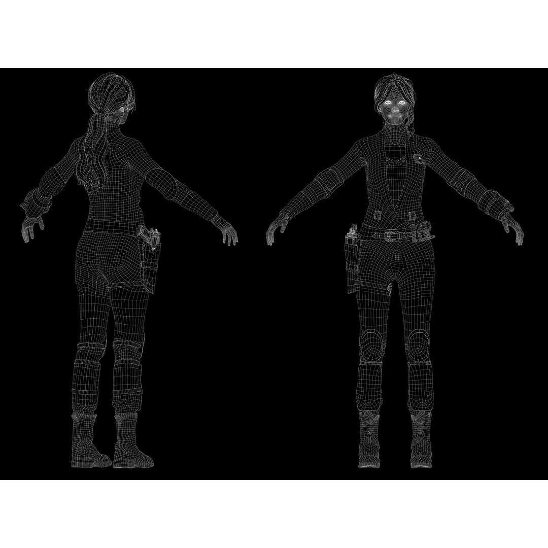 Lucy MacLean 3D Model – Low Poly Rigged Character with PBR Textures
