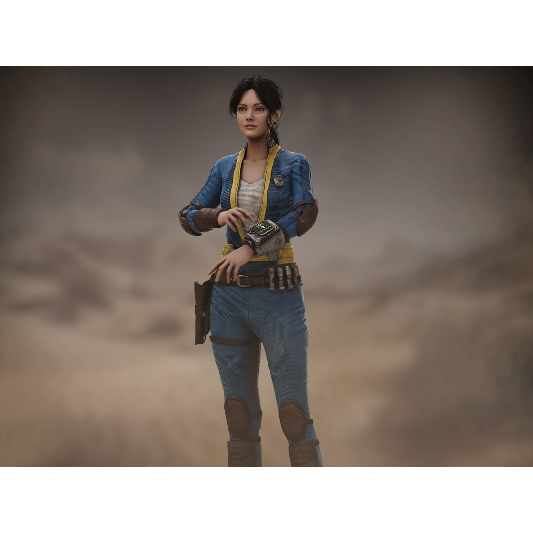 Lucy MacLean 3D Model – Low Poly Rigged Character with PBR Textures - View 10