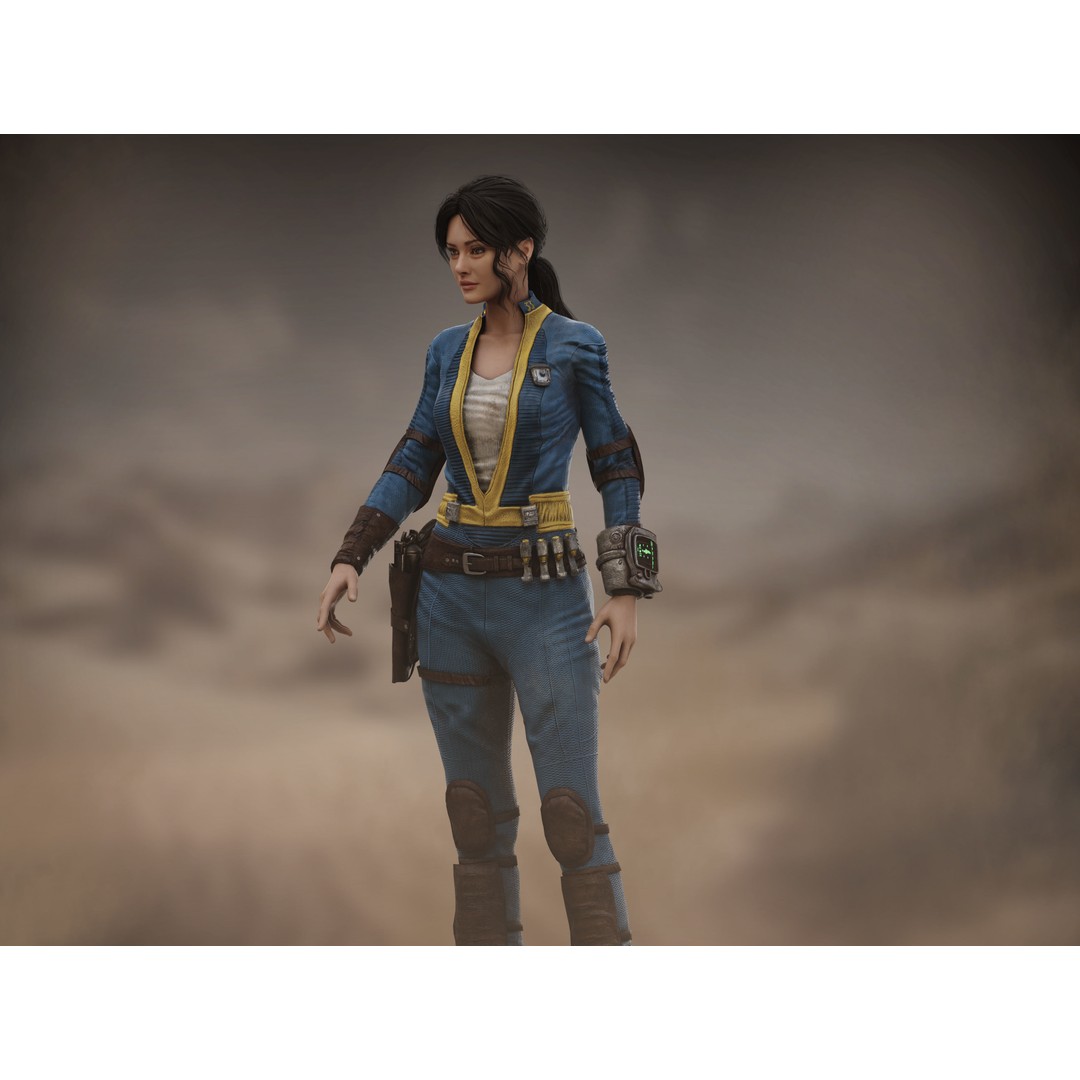 Lucy MacLean 3D Model – Low Poly Rigged Character with PBR Textures - View 11
