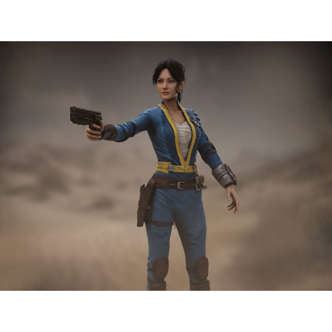 Lucy MacLean 3D Model – Low Poly Rigged Character with PBR Textures - View 12