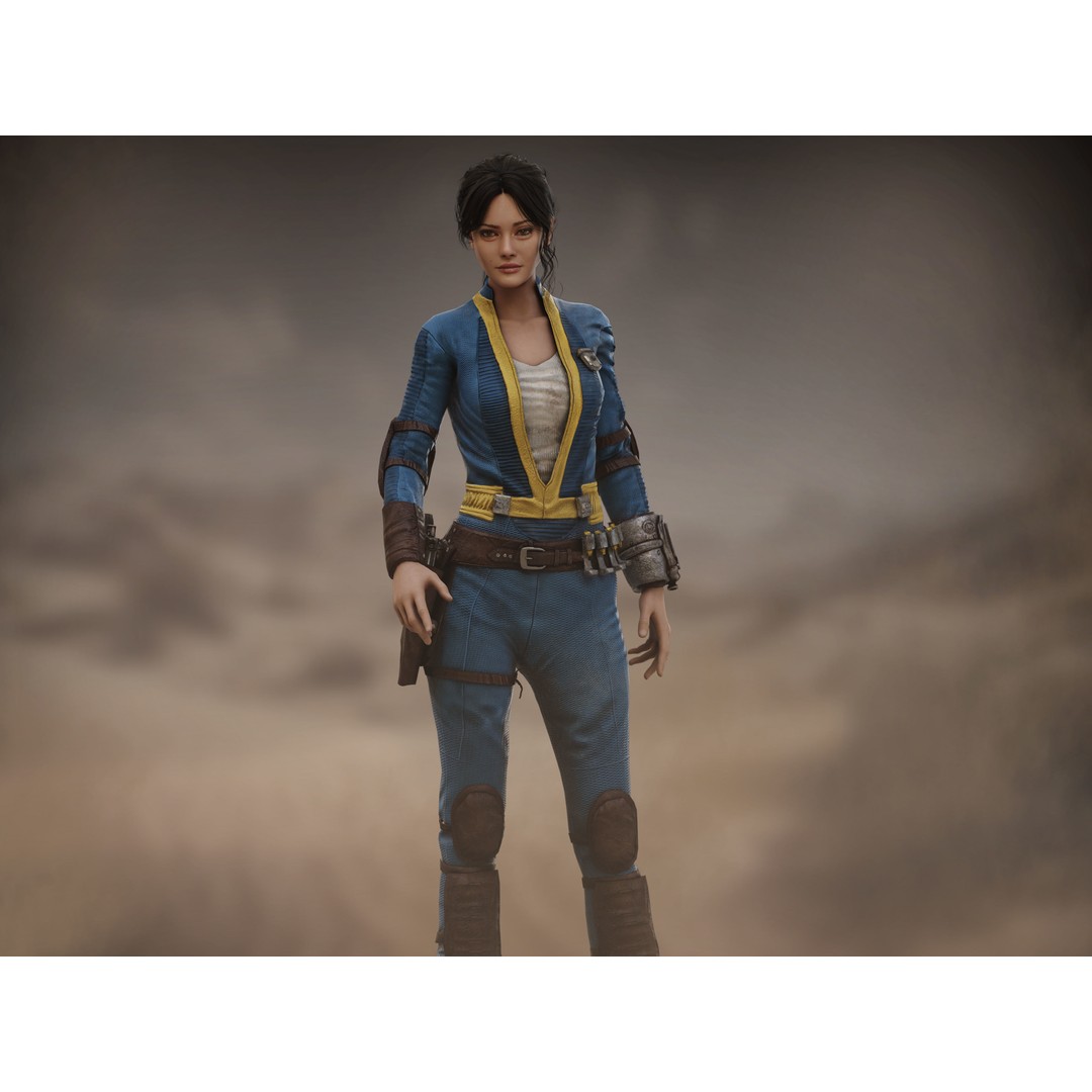 Lucy MacLean 3D Model – Low Poly Rigged Character with PBR Textures - View 13
