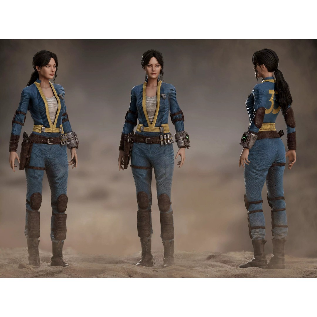 Lucy MacLean 3D Model – Low Poly Rigged Character with PBR Textures - View 2
