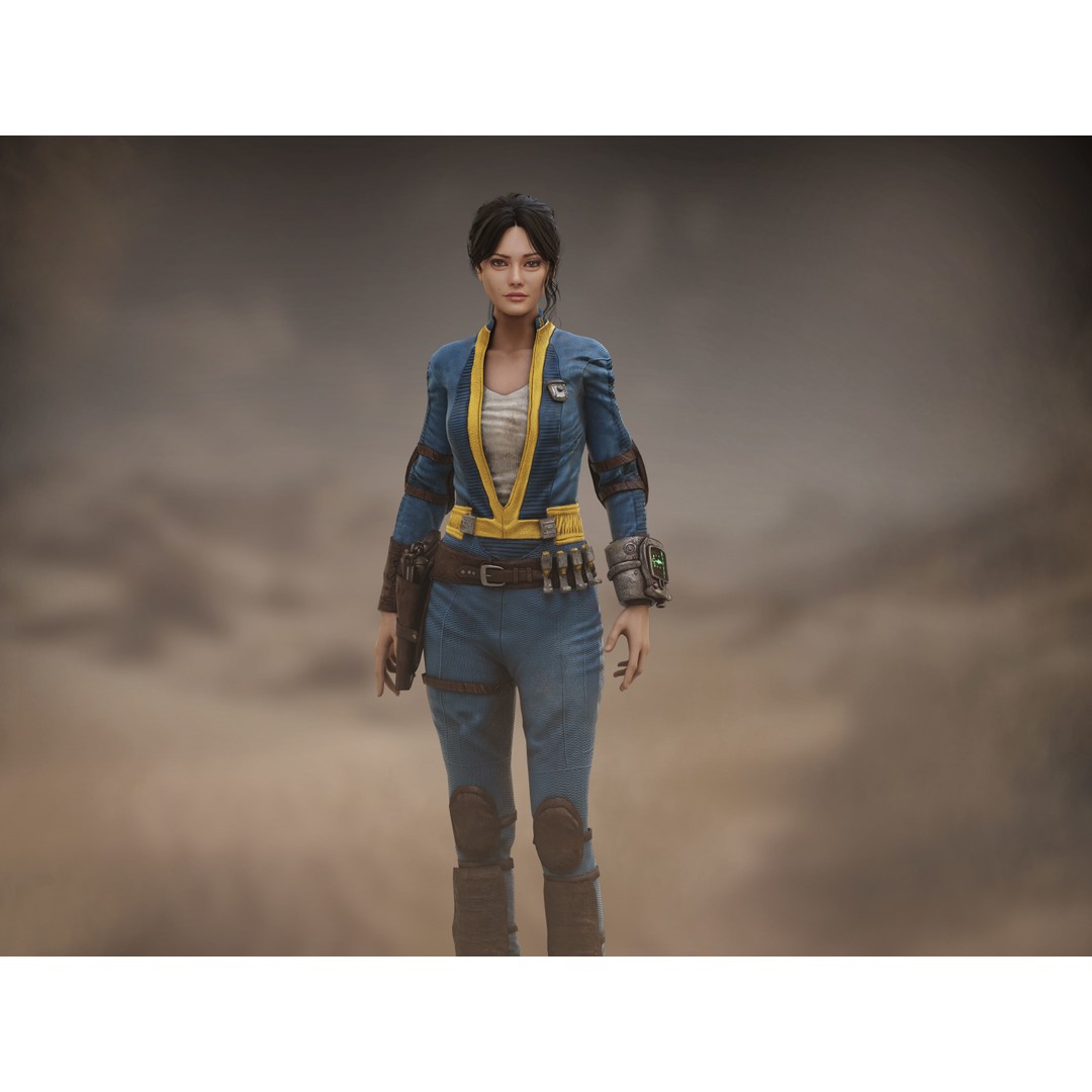 Lucy MacLean 3D Model – Low Poly Rigged Character with PBR Textures - View 3