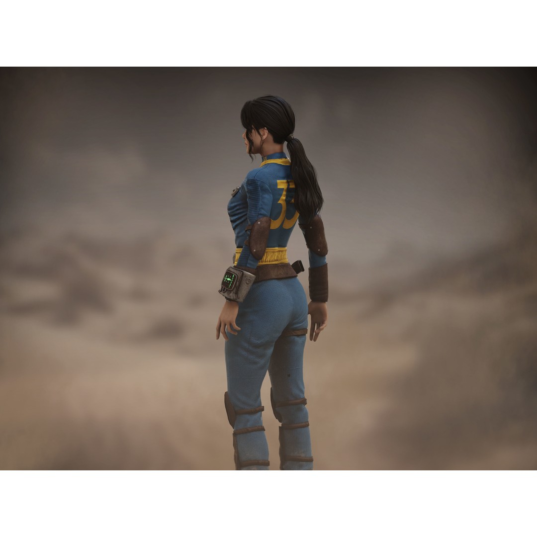 Lucy MacLean 3D Model – Low Poly Rigged Character with PBR Textures - View 4