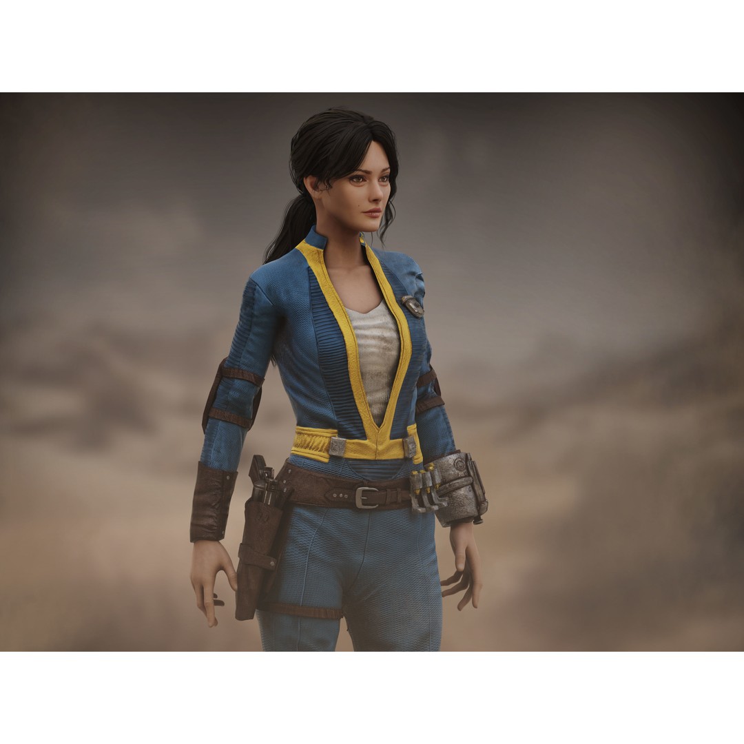 Lucy MacLean 3D Model – Low Poly Rigged Character with PBR Textures - View 5