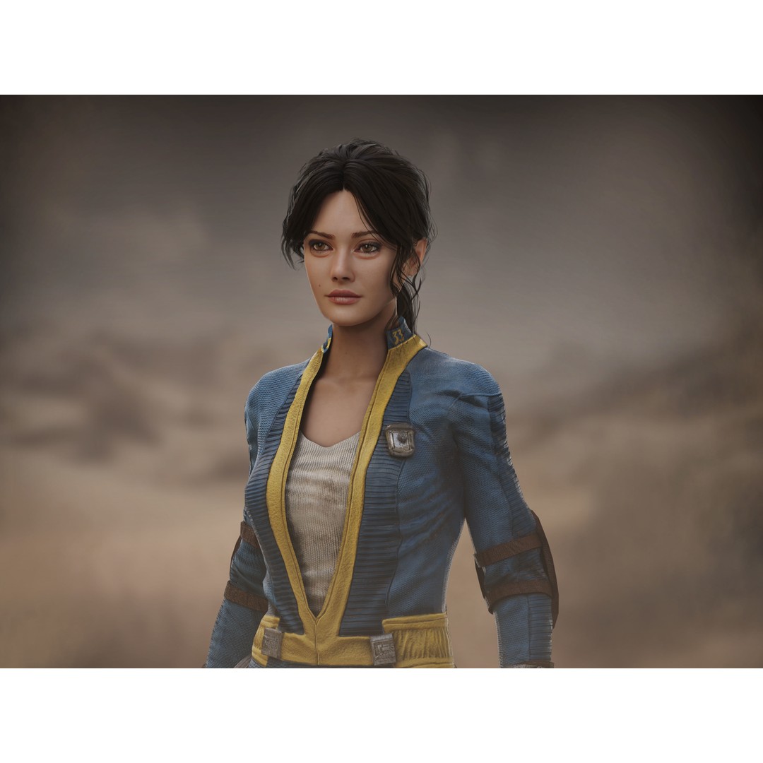 Lucy MacLean 3D Model – Low Poly Rigged Character with PBR Textures - View 6