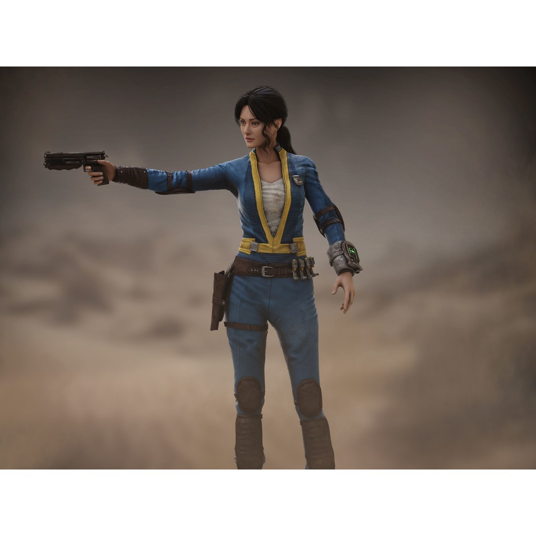 Lucy MacLean 3D Model – Low Poly Rigged Character with PBR Textures - View 7