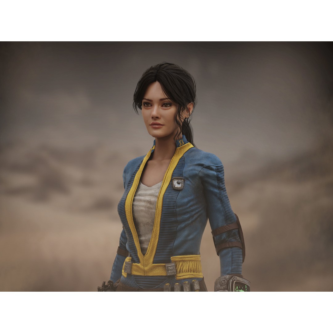 Lucy MacLean 3D Model – Low Poly Rigged Character with PBR Textures - View 8