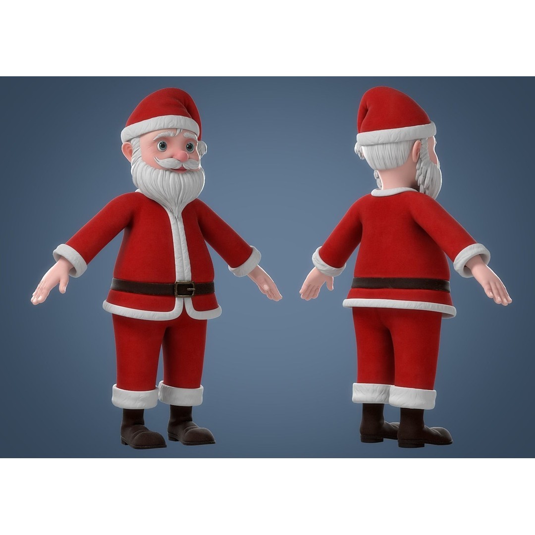 Cartoon Santa Claus 3D Model – Rigged Character for Animation, FBX - View 14