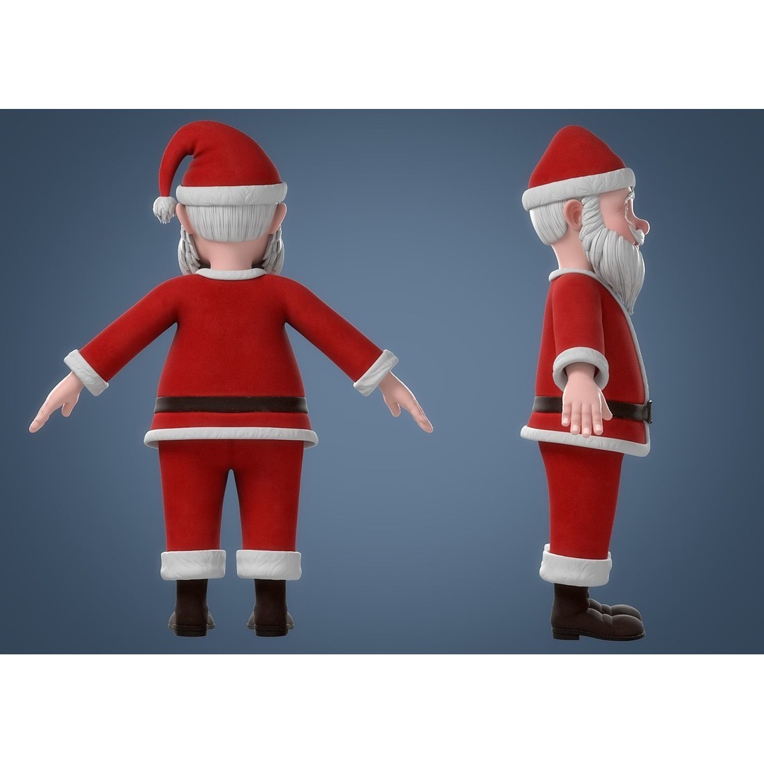 Cartoon Santa Claus 3D Model – Rigged Character for Animation, FBX - View 16