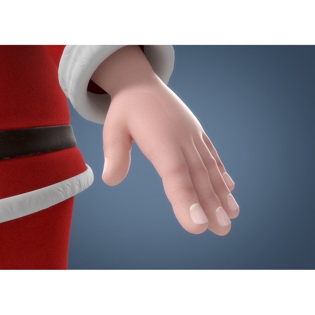 Cartoon Santa Claus 3D Model – Rigged Character for Animation, FBX - View 17