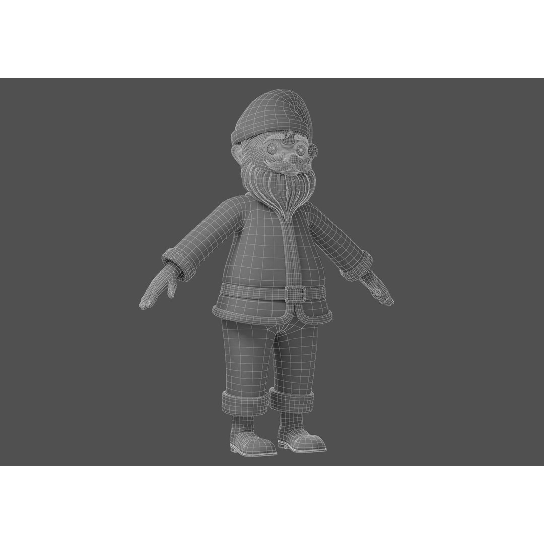 Cartoon Santa Claus 3D Model – Rigged Character for Animation, FBX - View 34