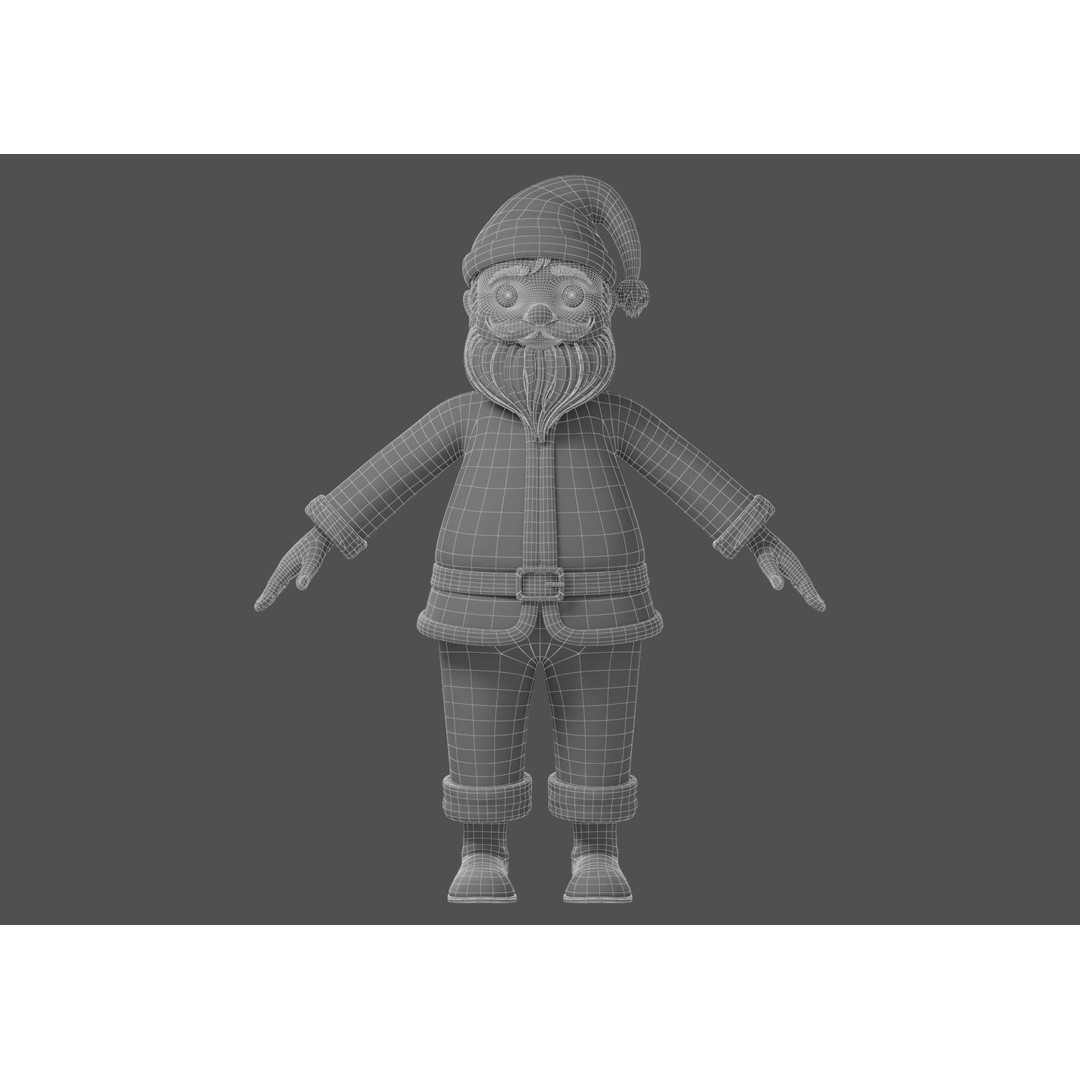 Cartoon Santa Claus 3D Model – Rigged Character for Animation, FBX - View 35