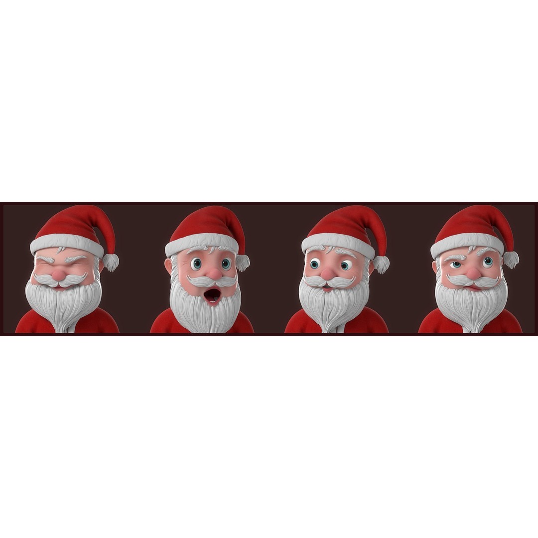 Cartoon Santa Claus 3D Model – Rigged Character for Animation, FBX - View 4