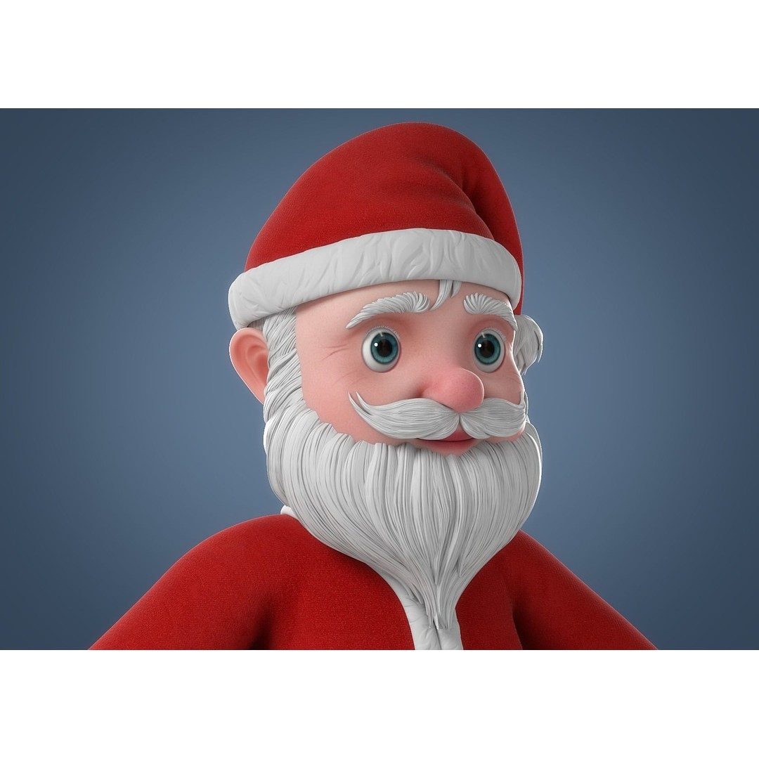 Cartoon Santa Claus 3D Model – Rigged Character for Animation, FBX - View 6