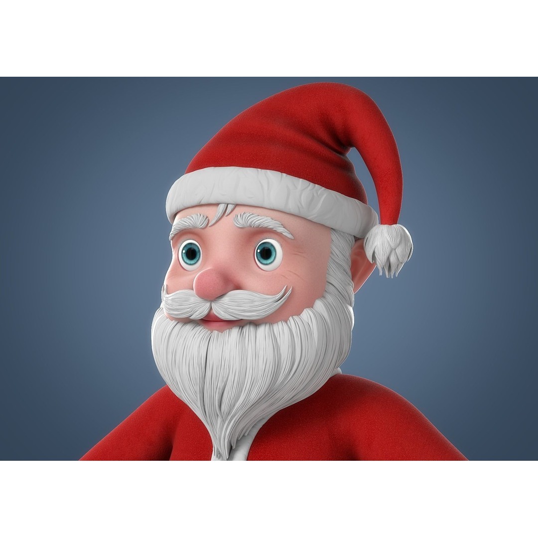 Cartoon Santa Claus 3D Model – Rigged Character for Animation, FBX - View 7