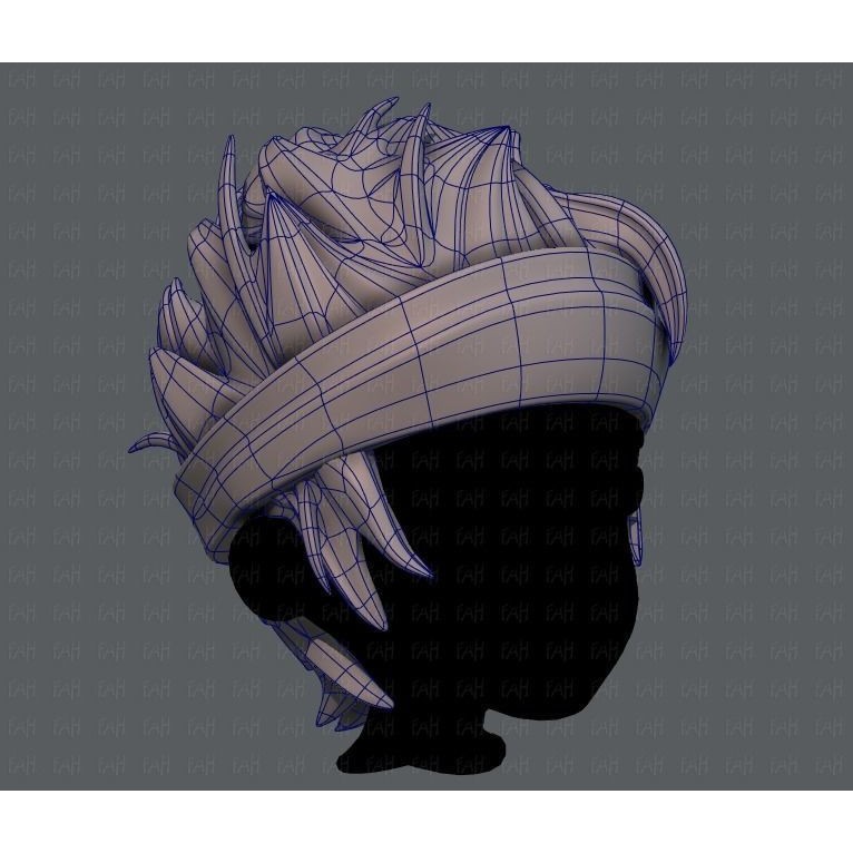 Boy Hairstyle 3D Model – Low Poly Cartoon Hair for Animation, FBX - View 12