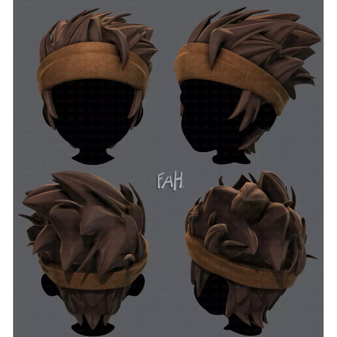 Boy Hairstyle 3D Model – Low Poly Cartoon Hair for Animation, FBX - View 2