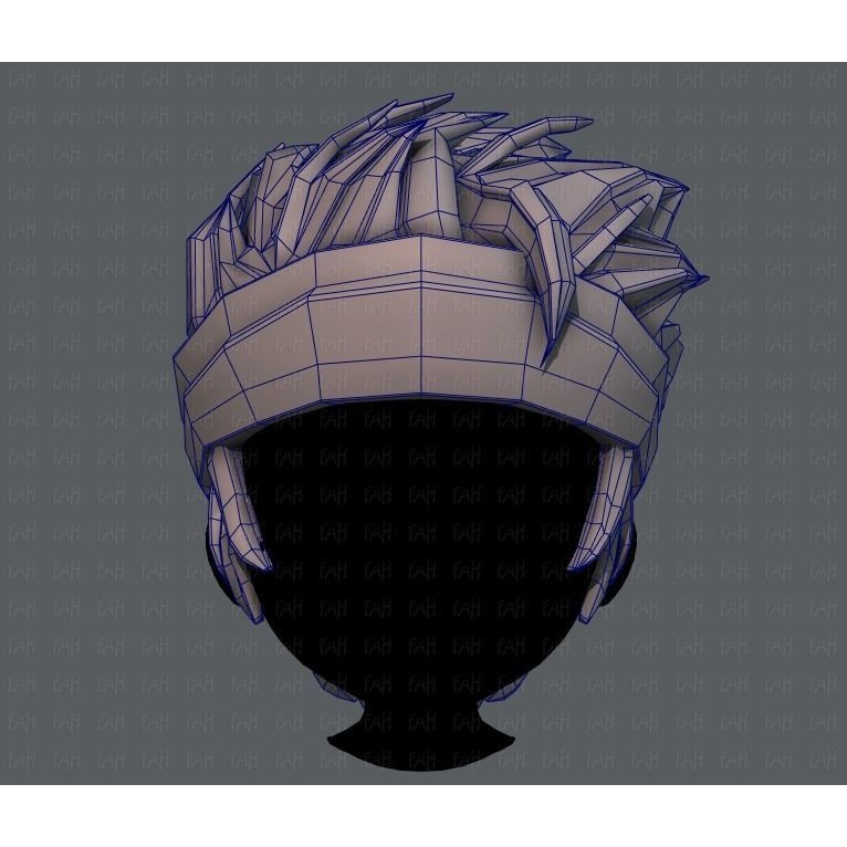 Boy Hairstyle 3D Model – Low Poly Cartoon Hair for Animation, FBX - View 27