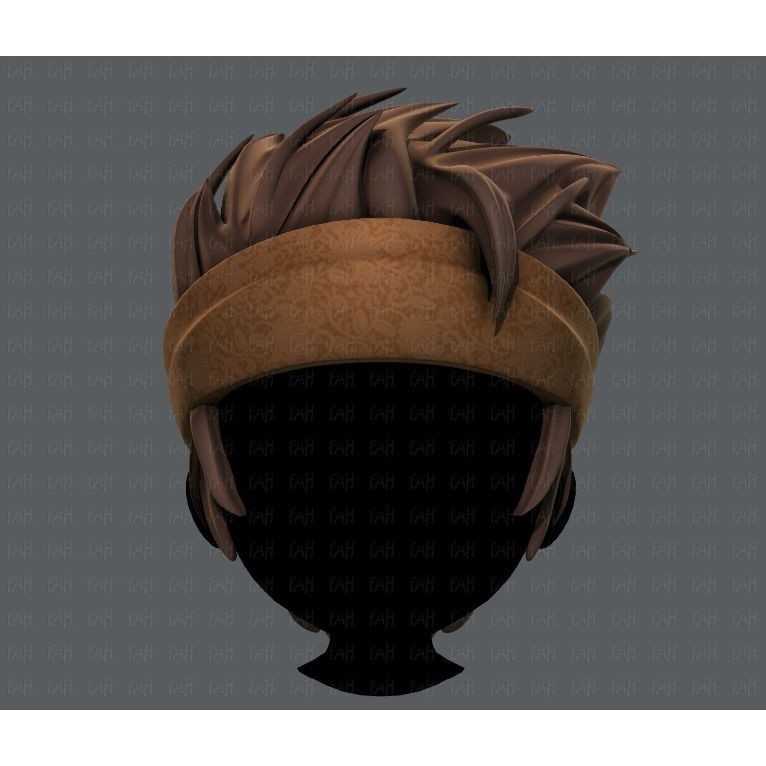 Boy Hairstyle 3D Model – Low Poly Cartoon Hair for Animation, FBX - View 3