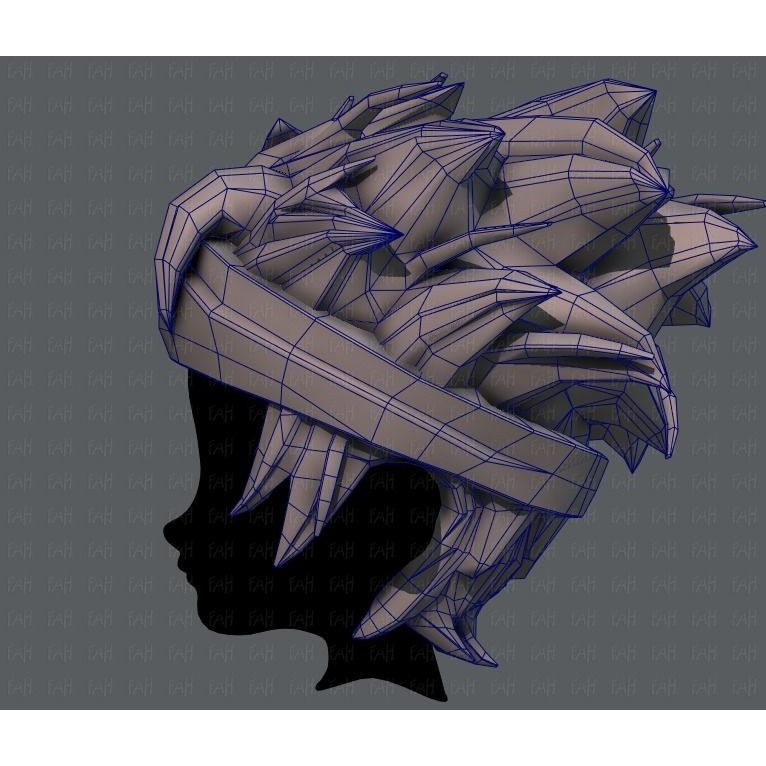Boy Hairstyle 3D Model – Low Poly Cartoon Hair for Animation, FBX - View 33