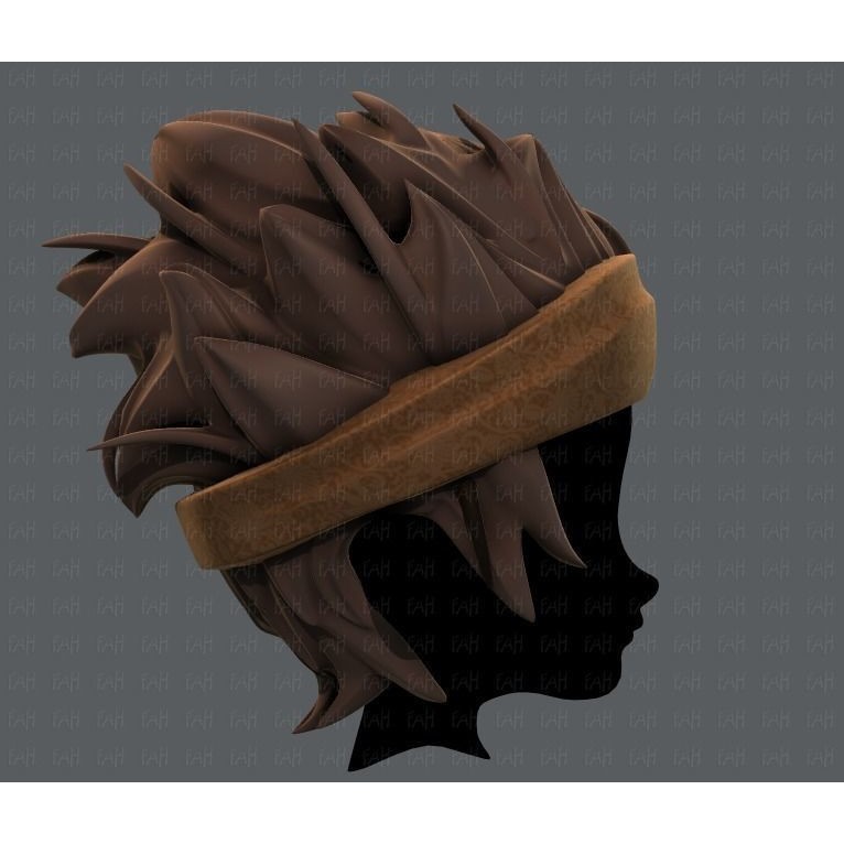Boy Hairstyle 3D Model – Low Poly Cartoon Hair for Animation, FBX - View 5
