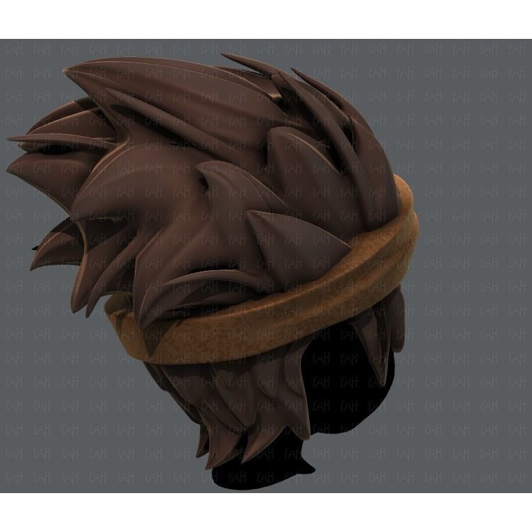 Boy Hairstyle 3D Model – Low Poly Cartoon Hair for Animation, FBX - View 6