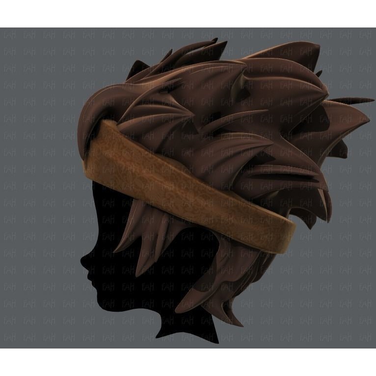 Boy Hairstyle 3D Model – Low Poly Cartoon Hair for Animation, FBX - View 9