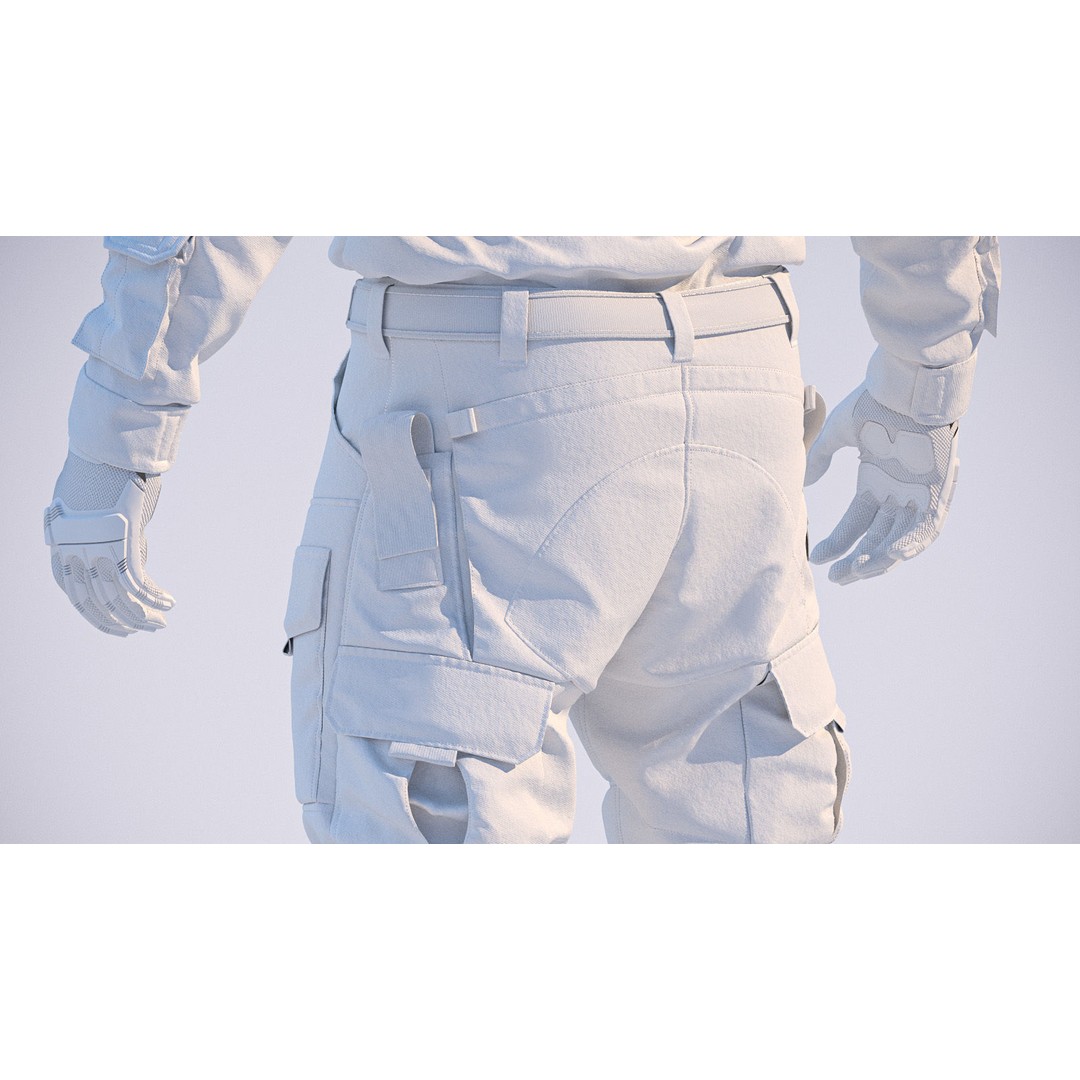 Soldier Outfit 3D Model – Marvelous Designer Tactical Clothing, FBX - View 16
