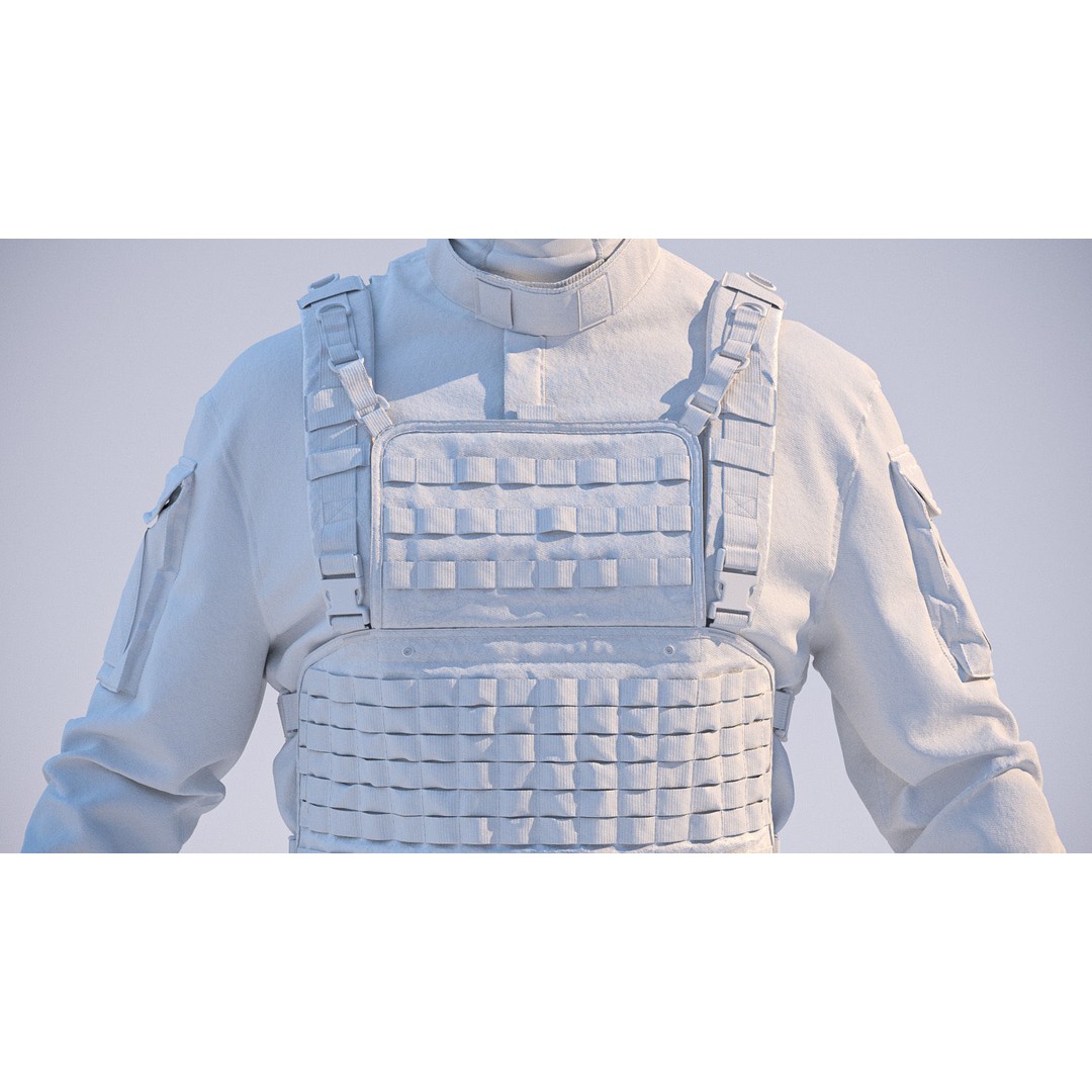 Soldier Outfit 3D Model – Marvelous Designer Tactical Clothing, FBX - View 19