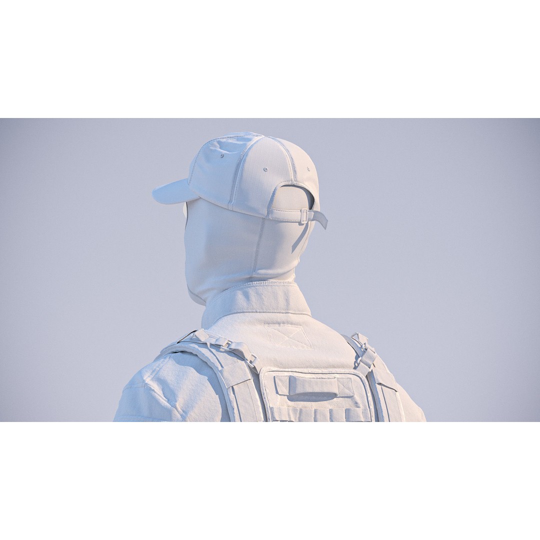 Soldier Outfit 3D Model – Marvelous Designer Tactical Clothing, FBX - View 22