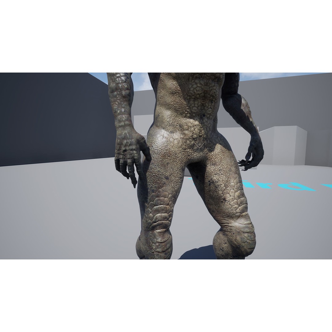 Theropod Rex Man 3D Model – Low Poly Fantasy Character, PBR Textures