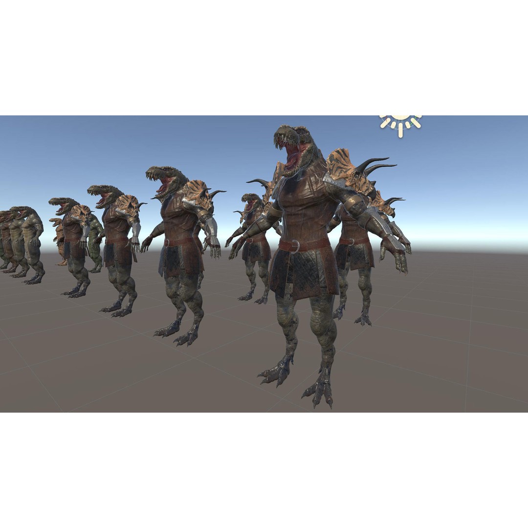 Theropod Rex Man 3D Model – Low Poly Fantasy Character, PBR Textures - View 11