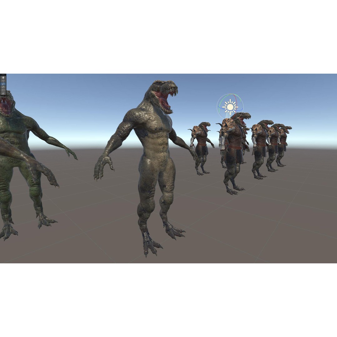 Theropod Rex Man 3D Model – Low Poly Fantasy Character, PBR Textures - View 12