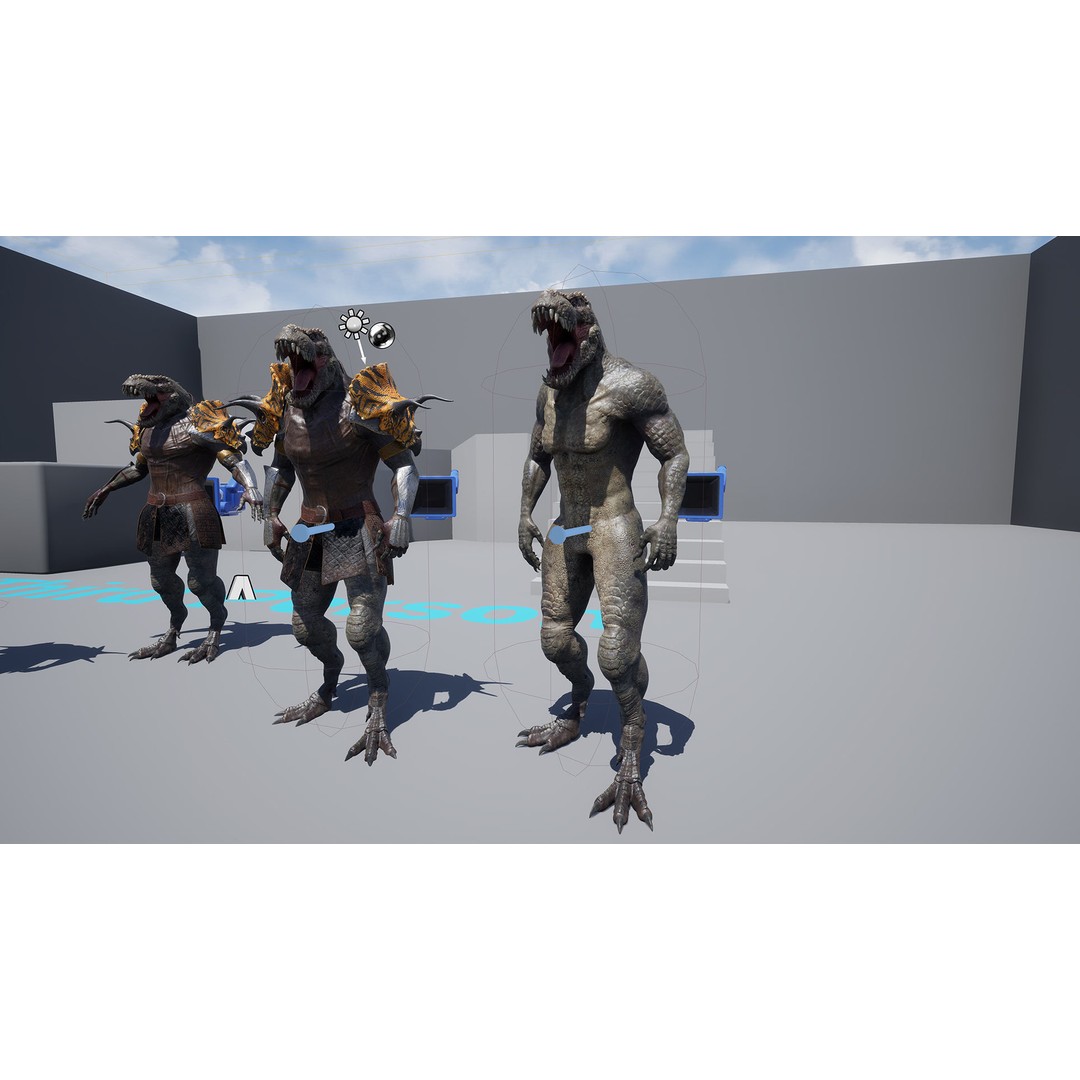 Theropod Rex Man 3D Model – Low Poly Fantasy Character, PBR Textures - View 13