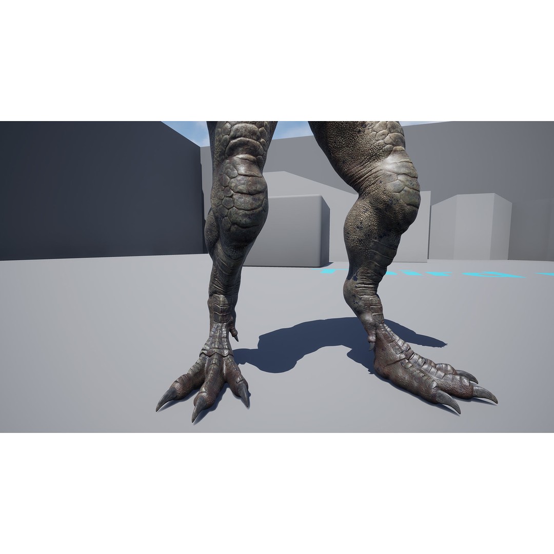 Theropod Rex Man 3D Model – Low Poly Fantasy Character, PBR Textures - View 16