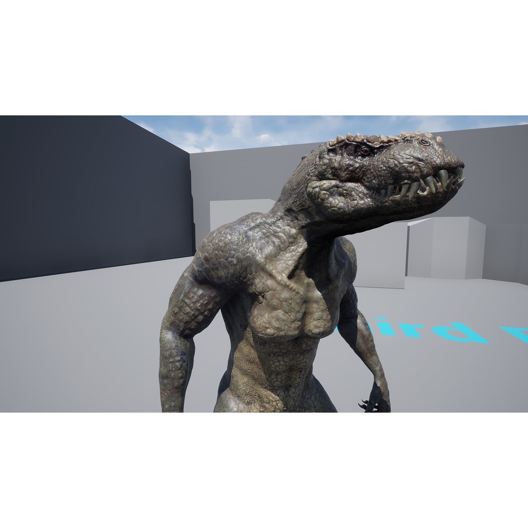 Theropod Rex Man 3D Model – Low Poly Fantasy Character, PBR Textures - View 17
