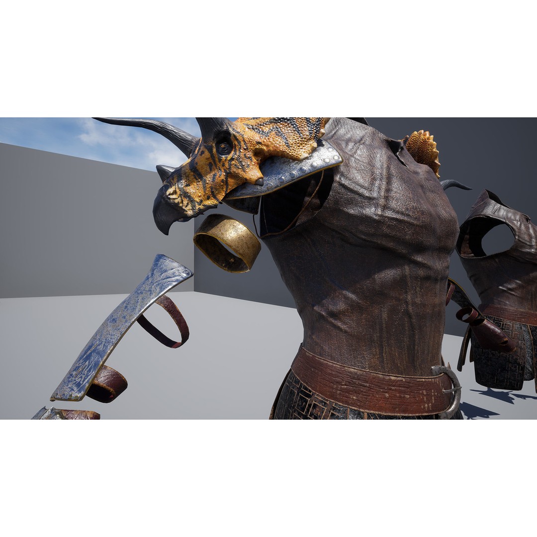 Theropod Rex Man 3D Model – Low Poly Fantasy Character, PBR Textures - View 19