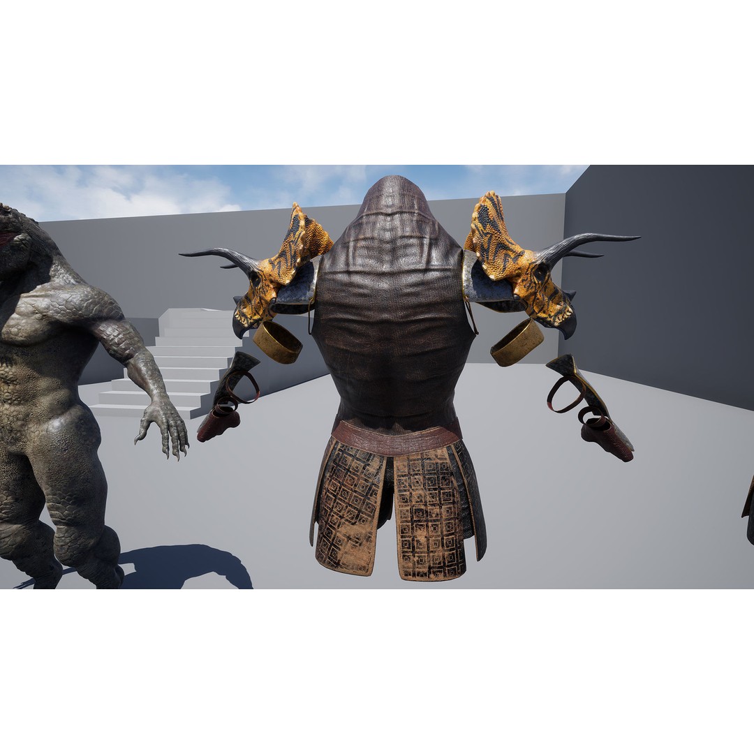 Theropod Rex Man 3D Model – Low Poly Fantasy Character, PBR Textures - View 22