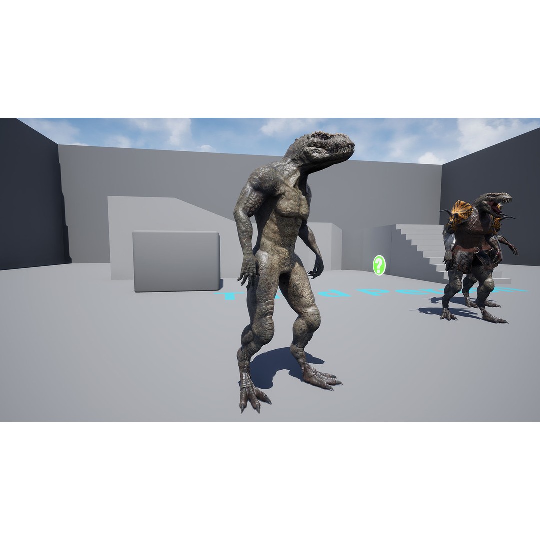 Theropod Rex Man 3D Model – Low Poly Fantasy Character, PBR Textures - View 24