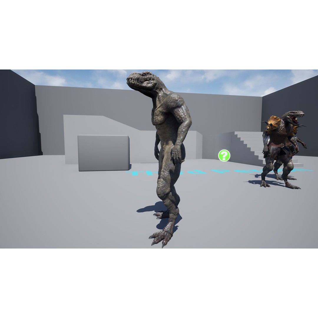 Theropod Rex Man 3D Model – Low Poly Fantasy Character, PBR Textures - View 26